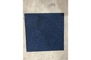 RHINOS AUTOSTYLING 12 x Carpet Tiles (40cm x 40cm) Heavy Duty Home Commercial Retail Office Shop Premium Flooring Rugs Floor Tile Hardwearing Anti-Slip Floor Covering, Bitumen Backed - Dark Blue