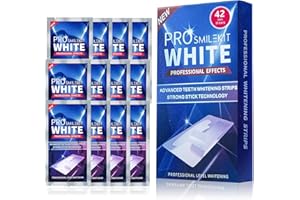 Robofun Tiras Blanqueadoras Dientes, 42 Piezas Blanqueador Dental Profesional Teeth Whitening Strips, Fórmula no sensible Seguro para el Esmalte