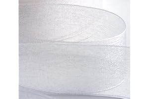 GCS LONDON GCS White Organza Ribbon 10mm Scrapbooking, Gift wrapping, home deco. 46 meters / 50 Yards Rolls London - BUY 3 Rolls & Get 4th Free