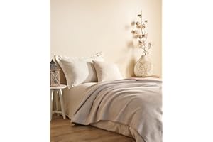 BOHORIA® Przytulny koc Pure 150 x 200 cm, ciepły koc na sofę, fotel i łóżko, bawełniany koc na sofę, koc do mieszkania (sepia, 150 x 200 cm)