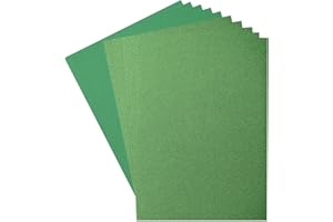 VAESSEN CREATIVE Florence Papier cartonné (216 g/m²) et papier pailleté (250 g/m²), vert foncé, A4, 10 feuilles, pour scrapbooking, fabrication de cartes, découpe et autres travaux manuels