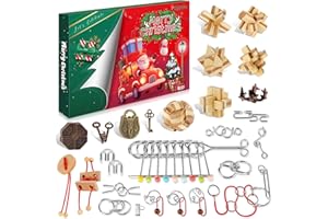 FORMIZON Calendrier de l'avent 2025, Calendrier Avent Casse Tete en Bois et en Métal Puzzle, 24 Jours de Surprise Calendrier du Compte à Rebours pour Cadeau Noël Enfant Filles Garçons Adulte (2025)