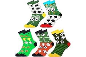 Jeasona 5 Paare Fußball Socken 35-42 Fussball Geschenke Fußball Jungen Herren Football Fans
