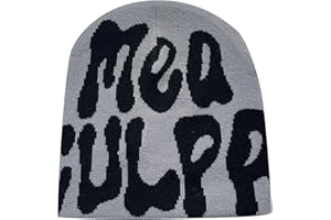 KASHYKE Y2k Beanie Mütze Herren Damen Teenager Y2k Cap Winter Knit Skater Beanie Mütze Hip Hop Strickmützen Baumwolle Spider MEA Culpa Printed Y2k Beanie Cap Hat Pink Harajuku Fashion