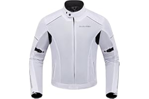 Burjosy Motorradjacke Sommer Herren mit Protektoren Motorrad Jacke Mesh Luftige Reflektierend Leichte