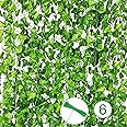 VUCDXOP 6 Pack Artificial Ivy Garland Vines, Artificial Ivy Garlands UV Resistant Green Leaves Vines Plants Hanging Vines Plant Hanging Garland For Wedding Party Room Office Garden Wall Decoration