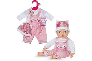 Baby Born Kitten Onesie - Tenue pour poupée avec Manches Longues, Salopette et Bonnet Assorti - Vêtements pour poupées de Haute qualité - Convient à Toutes Les poupées de 43 cm