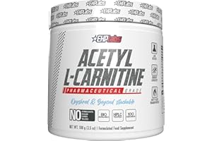 EHP LABS EHPlabs Acetyl L Carnitine - Supports Natural Energy Production, Aids Metabolism, Assists in Healthy Brain Function, Supports Heart Health, Non GMO, Vegan, Gluten Free - 100 Serves