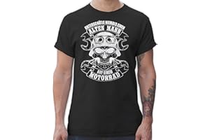 ‎SHIRTRACER Shirtracer - T-Shirt Herren - Motorrad Biker - Unterschätze Niemals einen Alten Mann - weiß