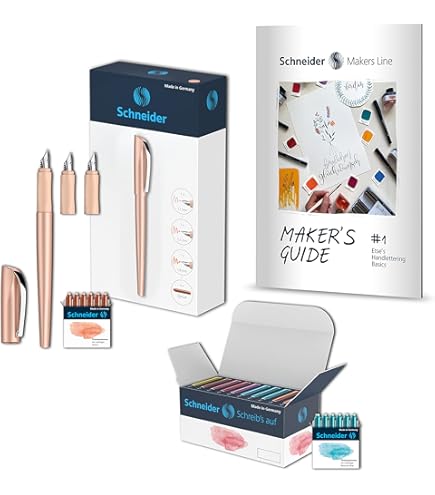 Schneider Set Scrittura Easy-Set - Penna Stilografica Easy Con 6 Cartucce Blu E Gomma | Per Destri E Mancini - Foto 4