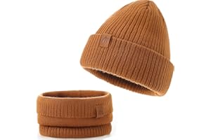AHAHA Baby Beanie Kinder Jungen Stricken Wintermütze Jungen Warm Mütze und Schal Kinder
