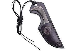 Madhammers Coltello in Acciaio forgiato a Mano, Fenicottero, con Custodia in Vera Pelle in Colore Nero, Amante dell'Arte e della Cultura, Lunghezza Totale 8 cm, Regalo Originale