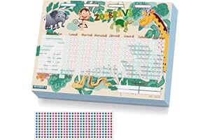 ^RTERBY'S Arterby's® - Tabella delle Ricompense – 25 Fogli A4 in Cartoncino Rigido ECO e 280 Adesivi Stelle 4 Colori – Tabellone Attività Risultati Motivare Psicomotricità Bambini (Italiano, COL003 - ANIMALI)