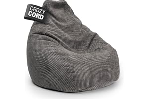 Lumaland XXL sacco a pelo di velluto a coste THE GIANT per il massimo relax | 380 litri, mega-accogliente, con cuciture extra-forti | perle EPS made in Germany, chiusura a zip nascosta