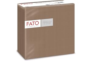 Fato - Tovaglioli in Carta a secco, Airlaid, Effetto Tessuto, Confezione da 50 tovaglioli, Formato 40x40 piegato in 4, Decoro Shade Nocciola
