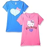 Joshua Tree Girl's Hello Kitty Regular fit T-Shirt (HPKO2-T31_Royal Blue Pink 8-9 Years)