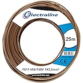 Electraline 13152 Single Pole Cable FS17, Section 1 x 2.5 mm&sup2;, Brown, 25 m