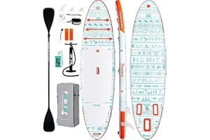 FunWater SUP Gonfiabile Stand Up Paddle Board Tavole da SUP Gonfiabili Adulti Tavola da Surf con Accessori Pompa a Mano,Pagaia,3 Pinne