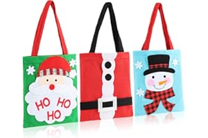 COM-FOUR® 3x sacchetti regalo per Natale - sacchetto regalo per Babbo Natale e Avvento - sacchetto regalo con manici - sacchetto in feltro con motivi natalizi 24 x 20 cm