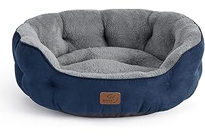 BEDSURE Katzenbett waschbar Katzen Bettchen - 63x53x20cm Katzenbett mit Zweiseitig Innenkissen Katzenschlafplatz für Katzen oder kleine Hunde, Navyblau
