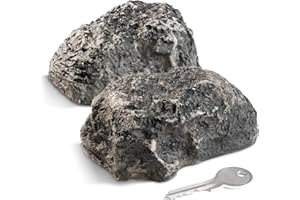 COM-FOUR® 2x Piedra Clave "big mountain" - Piedra de imitación con Compartimento Secreto - Roca Artificial para geocaching - Escondite de Llaves con Aspecto de Piedra - Maniquí de Piedra