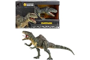 Mattel Jurassic World Giganotosaurus Figurka dinozaura z kolekcji Hammonda, 21 przegubów, szklane oczy, przegubowy ogon i język, HXF57