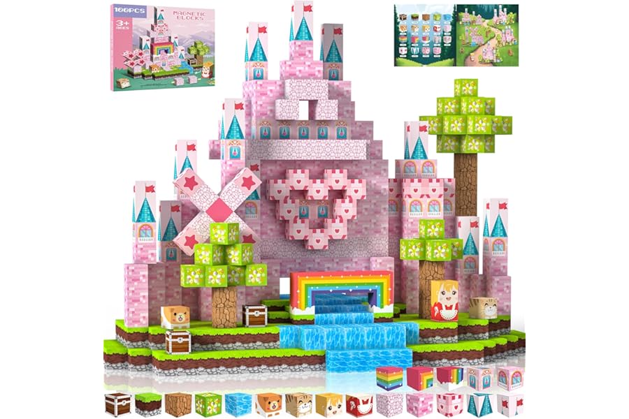 Crifeton Costruzioni Magnetiche per Bambini 100 PCS 2CM 3+ Giochi Cubi Magnetici, Blocchi Magnetic Building Blocks Giocattoli Montessori a Partire da 3 4 5 6 7 8 9 10 11 12 Anni Regali di Compleanno