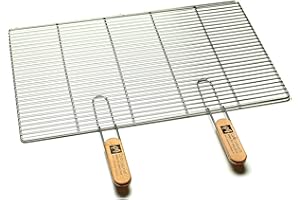 GRILLROSTPROFI Stainless Steel Grate Rectangular and Round Grill Grate Choice of Sizes (67 x 40 cm with Handles)