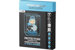 TitanShield 0,5 mm platynowy odporny na promieniowanie UV i zarysowania pokrowiec kompatybilny z Funko - 10 cm Pop! Figurki winylowe (60 szt.)