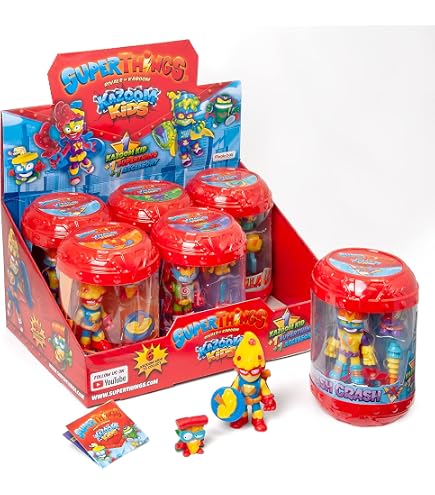 Superthings Neon Power - Confezione Da 6 Figure (4 Superthings + 2 Esoscheletri) | Modelli Sdos | Magic Box