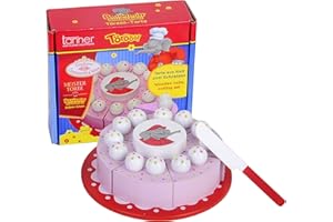 CHRISTIAN TANNER tanner DER KLEINE KAUFMANN TANNER Deco - Benjamin Blümchen Törööö-Torte aus Holz, Zubehör für Kaufmannsladen, lebensmittelechtes Design, 0998.9, Rosa