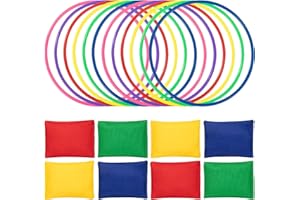 OOTSR 20 Stück Nylon Sitzsäcke Ringe Werfen Spiel Sets für Kinder, Sitzsäcke Werfen Legged Race für Indoor Outdoor Familien Spiel