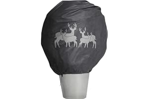 Windhager Winter-Deko-Vlieshaube Protect XL, Kälteschutz, Frostschutz für Pflanzen, Wintervlies, Gartenvlies, Abdeckvlies, 1,1 x 1,1 m, Hirsch-Motiv, Anthrazit