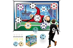 TODARRUN Soccer Ball Game Set for Kids Football Accuracy Exercise, Indoor Outdoor Toss Soccer Goal Game with Velcro Balls, Foldable Flannel Goals, Party Gifts for Boys Girls 3 4 5 6 7 8+ Year Old Toys