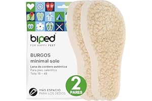 biped minimal sole BURGOS - 2 pares de plantillas de invierno para calzado barefoot - plantillas cálidas de lana de cordero - aptas para adultos y niños