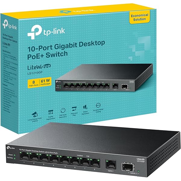 TP-Link TL-SG1210P 10-Port Gigabit Desktop Switch with 8