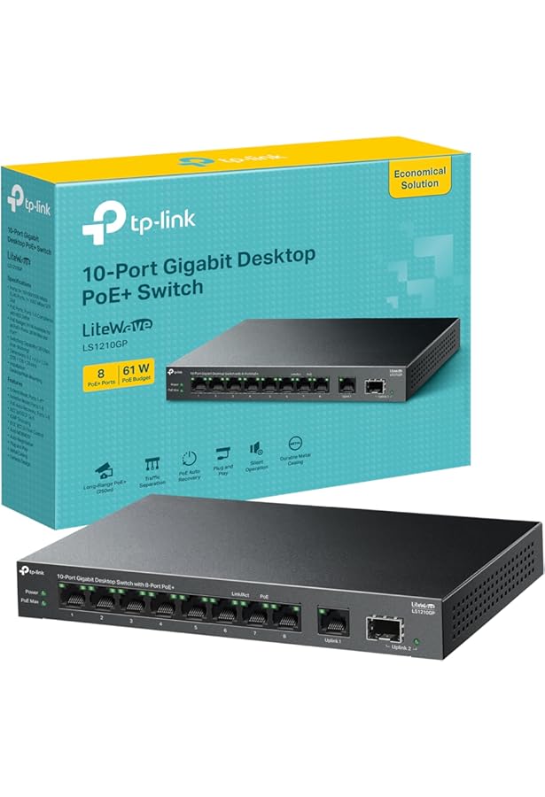 TP-Link TL-SG1210P 10-Port Gigabit Desktop Switch with 8