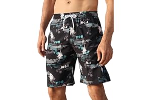 APTRO Costumi Pantaloncini da Bagno Uomo Mare Surf Piscina Stampa Hawaiana Estiva Grande Asciugatura Rapida con Fodera in Rete