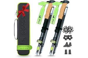 ‎ALPTEQ Alpteq® Wanderstöcke faltbar Carbon oder Aluminium mit Korkgriff | Bergsport Trekkingstöcke | Nordic Walking Stöcke Damen & Herren | extra leicht und Teleskop variabel