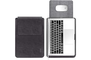 TECOOL 13,3 cal Torba Laptop Pokrowiec,Wodoodporny Laptopa Pokrowiec Ochronny Skórzany dla MacBook Air/Pro 13 2012-2020 M1,Microsoft Surface Laptop i 13 Lenovo Huawei Dell HP Acer Asus-Ciemny Szary