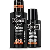 Alpecin Coffein Shampoo C1 Black Edition, 250 ml & Coffein Hair Booster, 200 ml - Leistungssteigerung der Haarwurzeln | Natür
