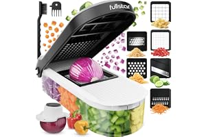 Fullstar Core Vegetable Chopper & Mandoline Slicer - 6 Stainless Steel Blades - Julienne Cutter, Grater & Coarse Shredder - D