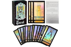 LHKJ 78 Tarot Cards Set,Tarot Deckwith English Instructions Classic Telling Game Card Set,Fate Forecasting Game for Beginners