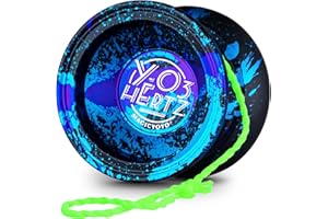 SHUNGRU JoJo Y03-Hertz Unresponsive Yo-Yo für Kinder und Erwachsene, Profi Trick JoJo Y03 für Fortgeschrittene, Profi Metall JoJo mit Langer Spin-Zeit + 12 Yo-Yo-Saiten + Yo-Yo-Koffer Tasche - Blau Lila Grün