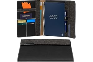 Rocketbook Smart Notebook Folio Cover - Custodia per notebook - Dark Matter Black per Executive A5, riciclabile, biodegradabile, portapenne, chiusura magnetica, archiviazione interna