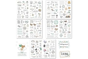 DIAONIAN 5 Blatt 266Pcs Sticker Hochzeit Gästebuch,Aufkleber Hochzeit,Sticker Gästebuch Hochzeit,Hochzeit Sticker,Aufkleber Fotoalbum,Sticker Liebe,Aufkleber Gästebuch Hochzeit,für Dekorieren (Matt)