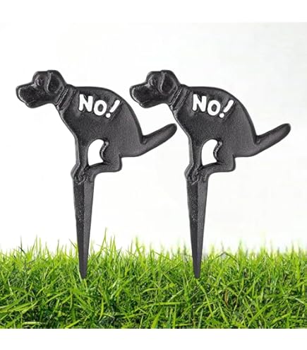 Panneau Interdiction Déjections Canines Esschert Design - En Fonte à Planter - Forme Chien