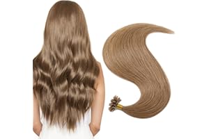 UK FASHION SHOP UK-Fashion-Shop Extension Capelli Veri Cheratine 50 Ciocche, Naturali Remy Umani Extensions 50 Grammo 50cm, Marrone Chiaro #12