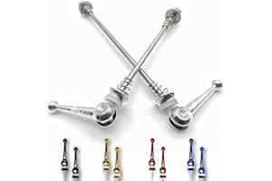 IMPALAPRO Titanium Bike Quick Release Skewers Ultralight CNC 46g - Road Bike Wheels Nuts - Hope Skewers - MTB Quick Release Bolts - Tool-Free Install (Silver)