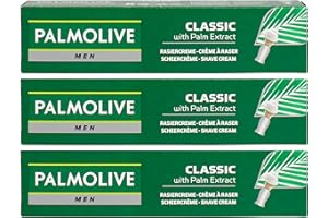 Palmolive - Paquete de crema de afeitar para hombre, juego de 3 x 100 ml más paño facial. Un paquete Hadco con nuestro paño facial gratis (color: blanco o gris. Tamaño: pequeño).